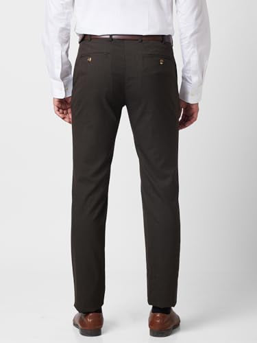 Raymond Men Slim Fit Solid Pattern Poly Viscose Blend Pleatless Formal Trouser