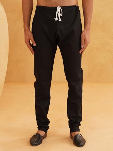 SOJANYA( Since 1958 Men's Cotton Thread Embroidered Kurta With Churidaar Pyjama