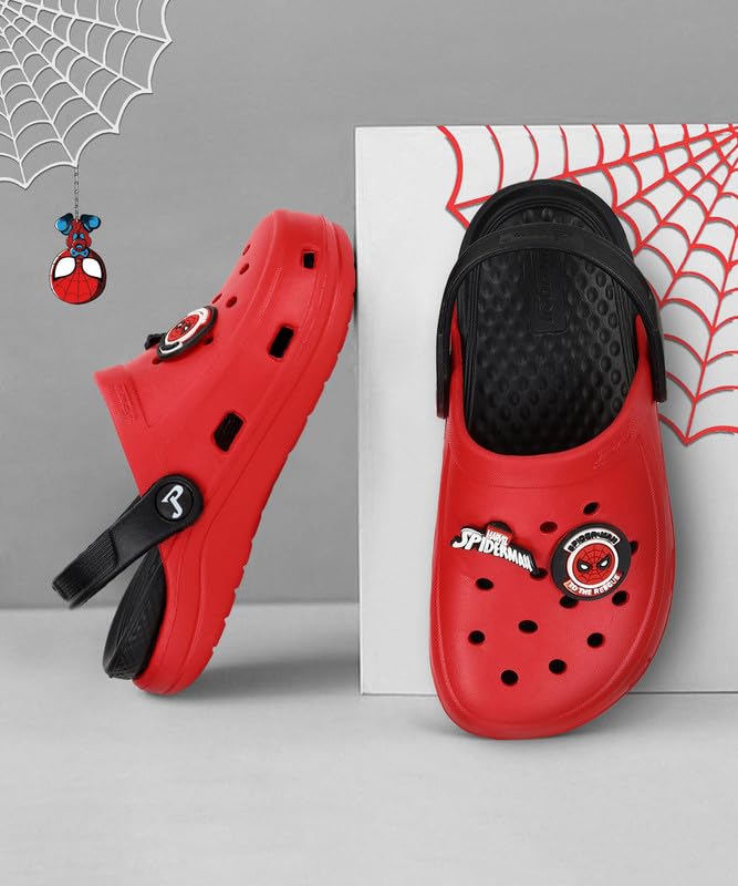 PARAGON Marvel Spiderman EVMK8013K Kids' Casual Clogs | Stylish Clogs for Kids with Durable Sole, Cushioned Foot Support & Sturdy Build | Ideal for Outdoor Use