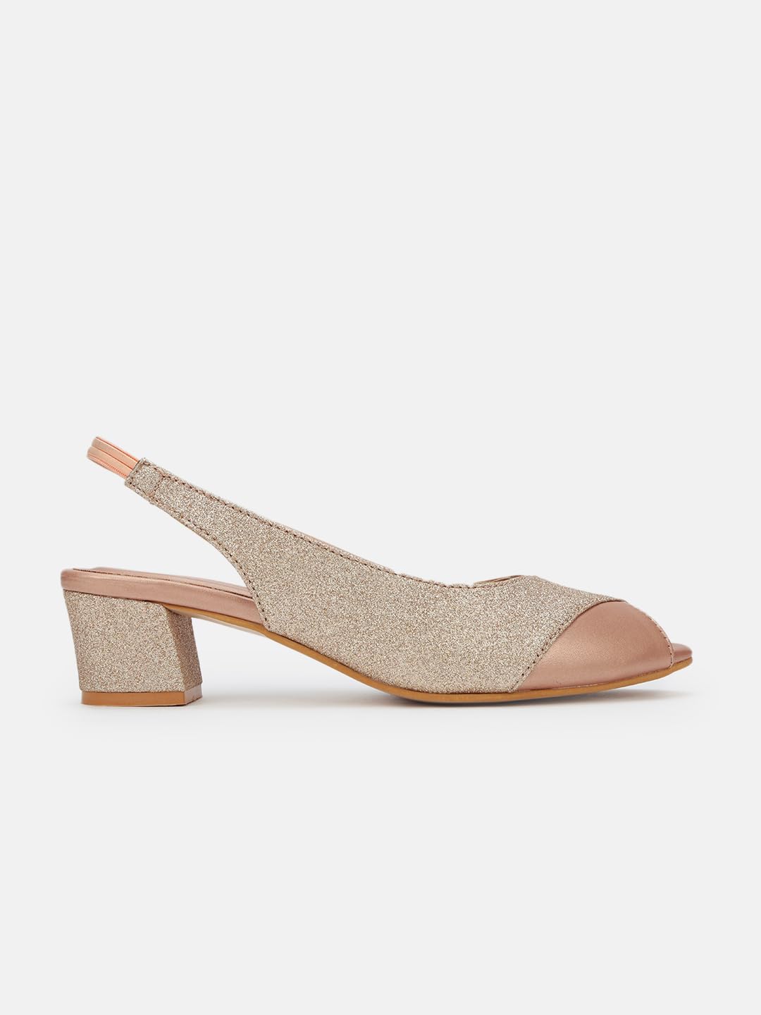Marc Loire Women's Slip On Shimmer Peep Toes Block Heel Fashion Sandals for Casual, Outdoor, Party and Holidays