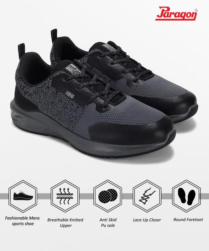 PARAGON PUK3506GS Sports Shoes for Men | Stylish Design, Comfortable Cushioned Insole, Lace up and Sturdy Grip for Better Fitting, Breathable Upper Material | Ideal for Everyday Use