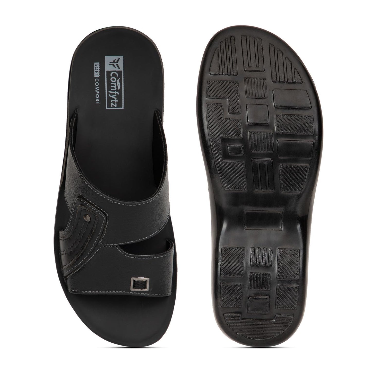 RF COMFYTZ Men's Open Toe Slip-on Sandal | Ultra Soft Memory Cushion Chappal | Flip-Flop for Outdoor/Festive Ethnic Wear | Comfortable Footbed & Slip Resistant | Perfect for Kurta, Lungis, Weddings & Casual Use