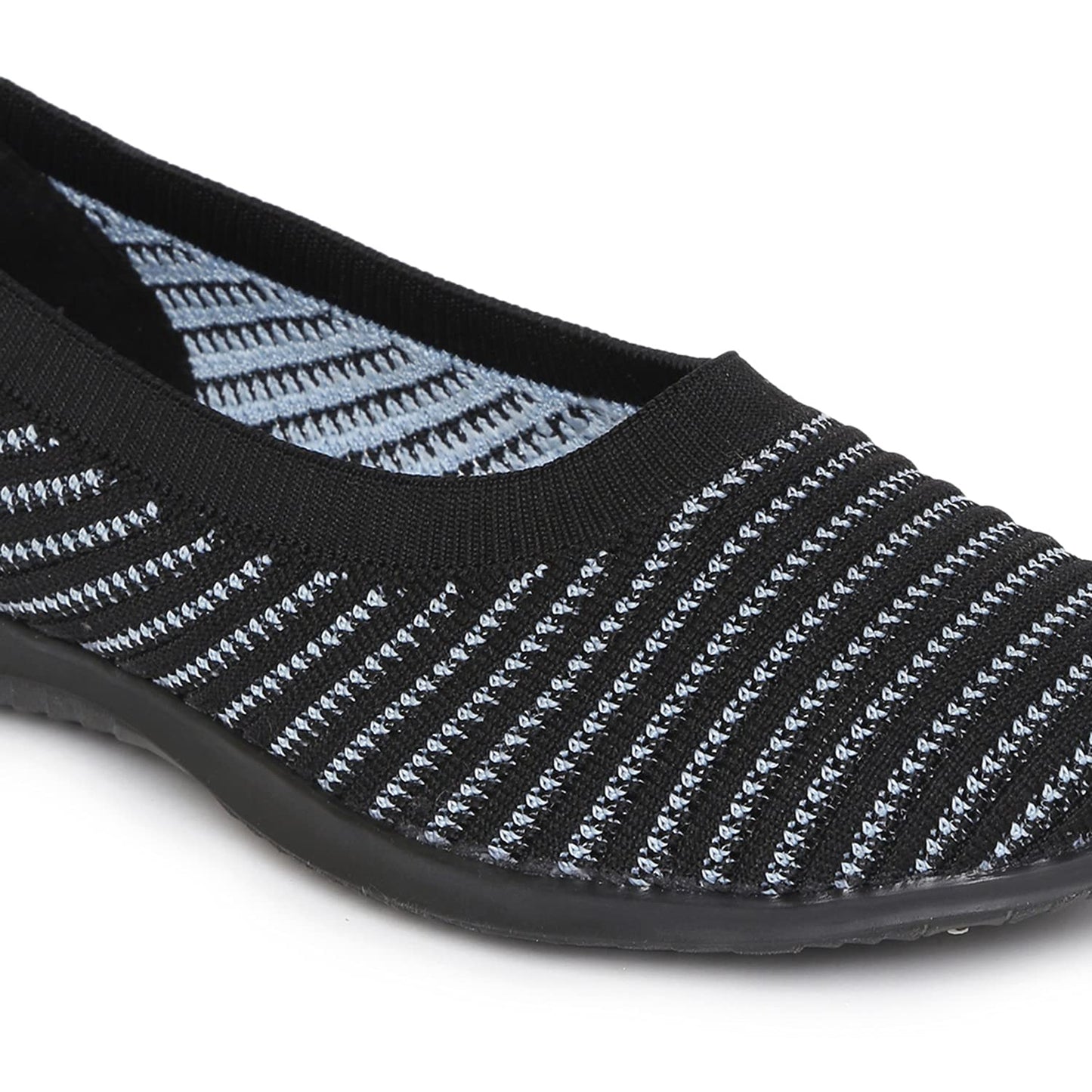 Marc Loire Women's Athleisure Lightweight Knitted Active Wear Slip-On Ballerina Shoes for Daily Walking