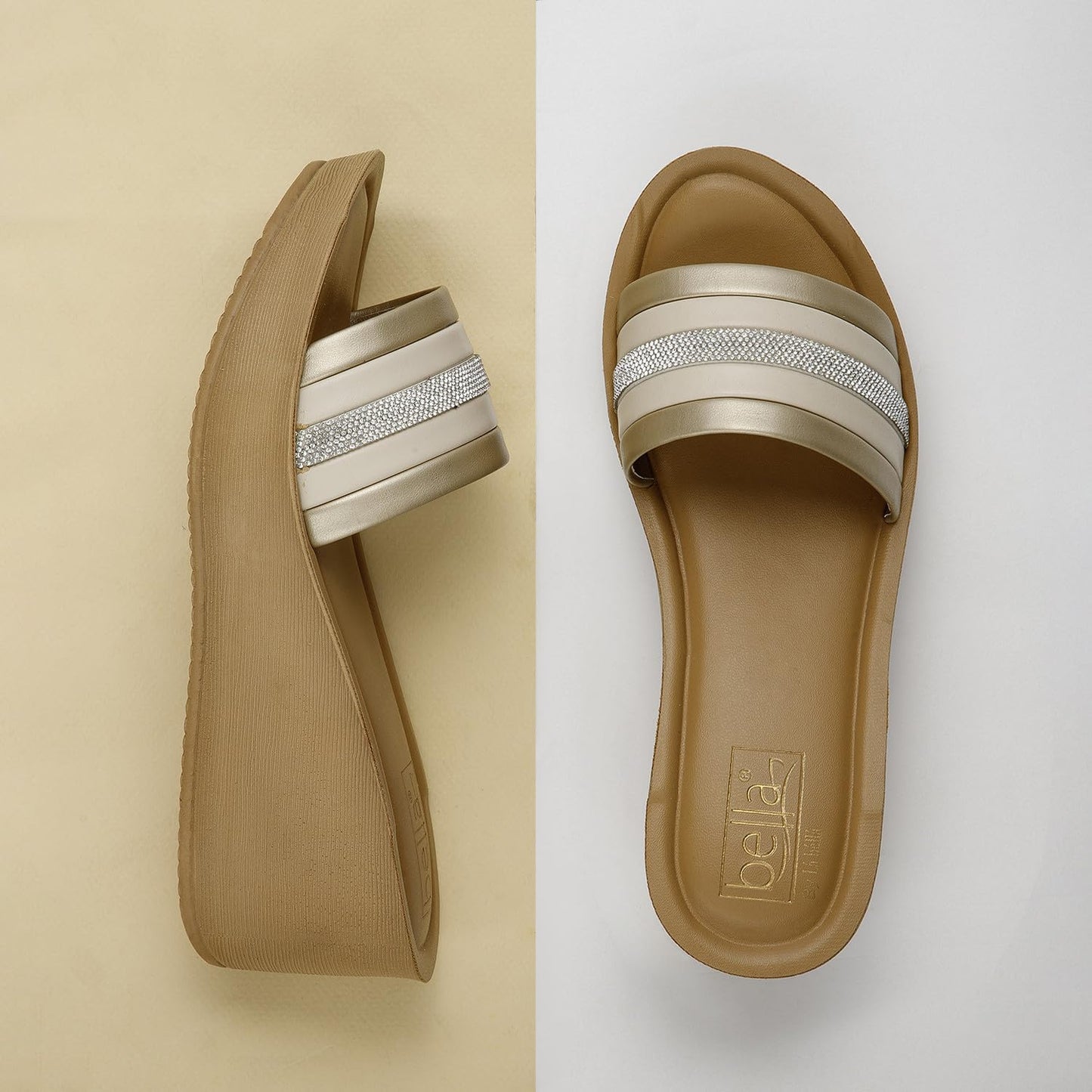 BELLA by Labella Women's Fashion Platform Slip-On Sandal – Comfortable, Lightweight, Slip-Resistant, Breathable – Ideal for Casual and Office Wear