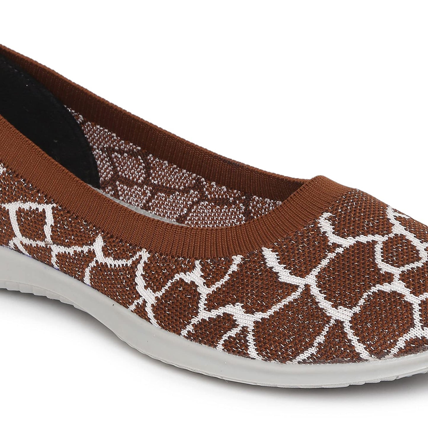 Marc Loire Women's Athleisure Lightweight Knitted Active Wear Slip-On Ballerina Shoes for Daily Walking