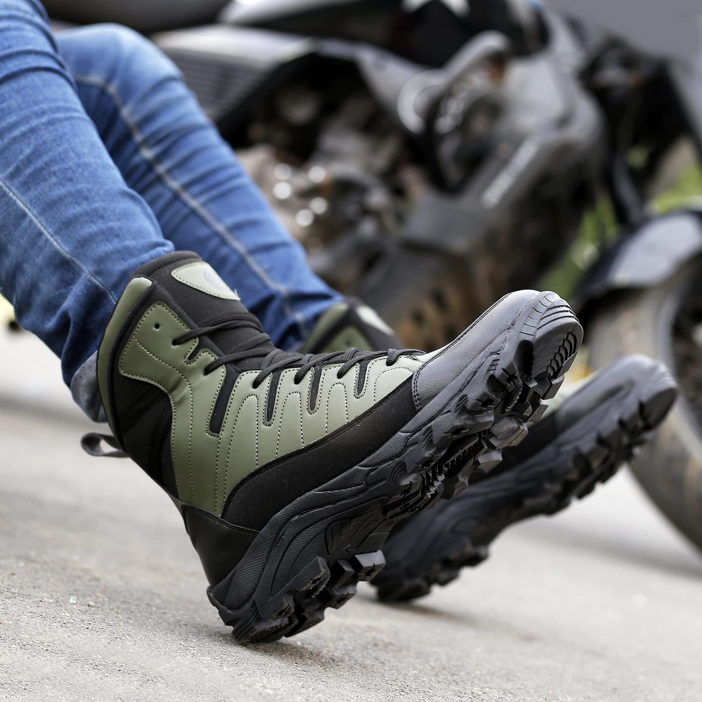 Bacca Bucci FLAME Original 7-Eye Moto Inspired Mild water proof High top ankle Snow boots for Men