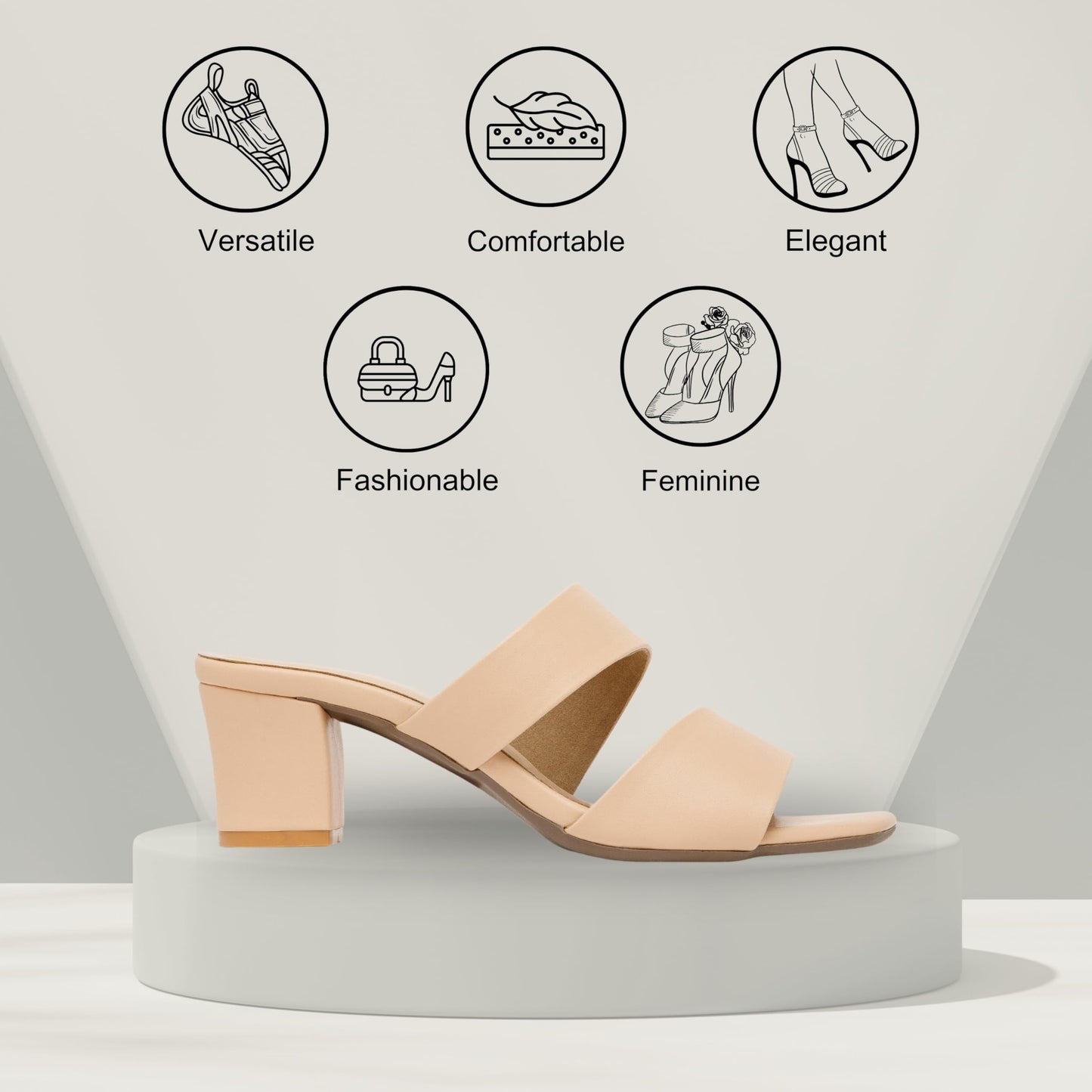 Tresy Women Heels Slip On Sandals | Fashionable | Comfortable | Versatile | Elegant | Sleek And Durable