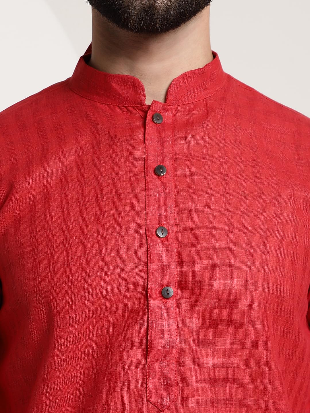 SOJANYA (Since 1958, Men's Cotton Blend Checked Kurta and Churidar Pyjama Set