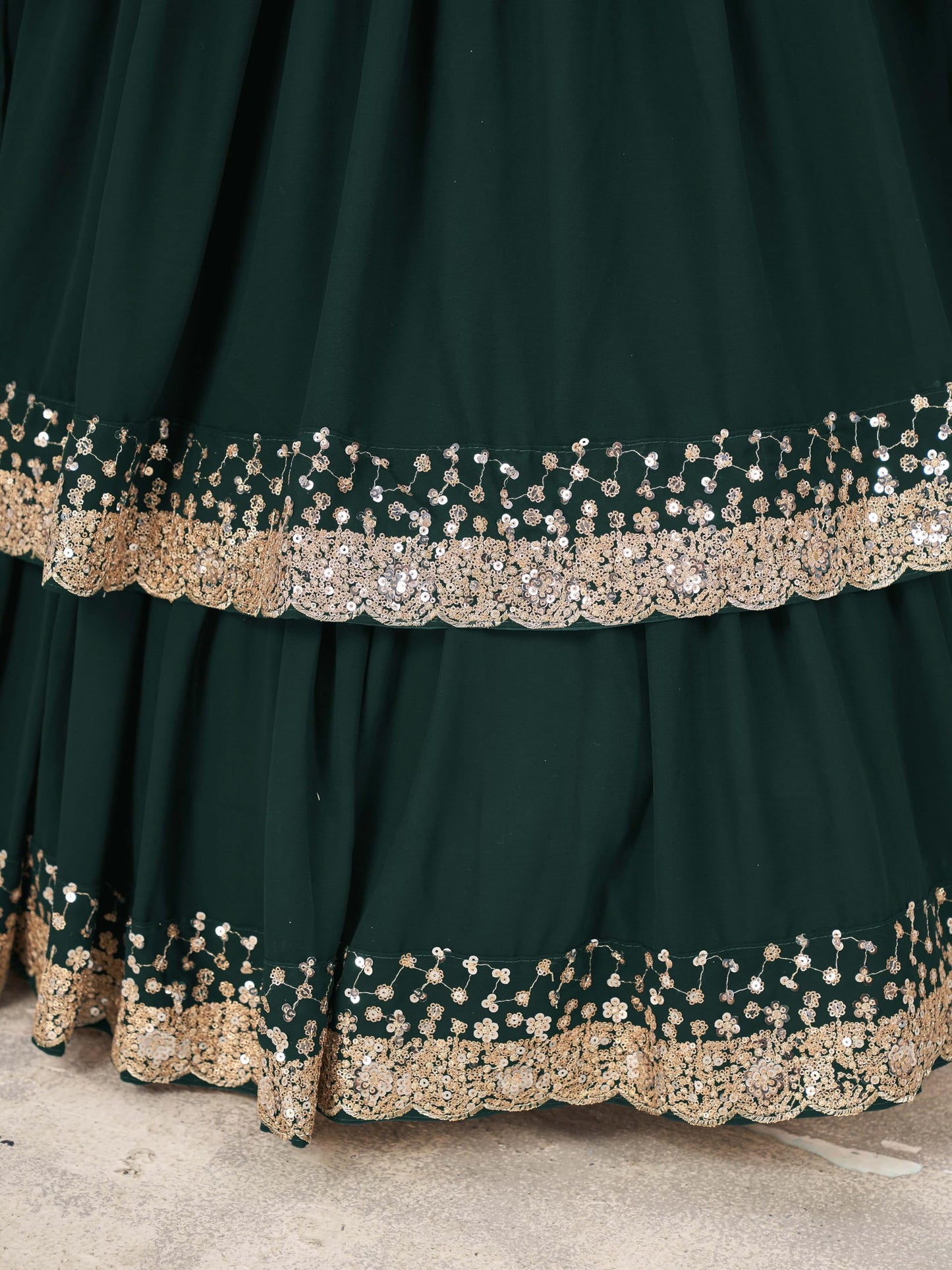 Zeel Clothing Women's Sequins Embroidered Georgette New Semi-stitched Lehenga Choli Set With Dupatta (50666-Womens-Lehenga-Choli-Latest)