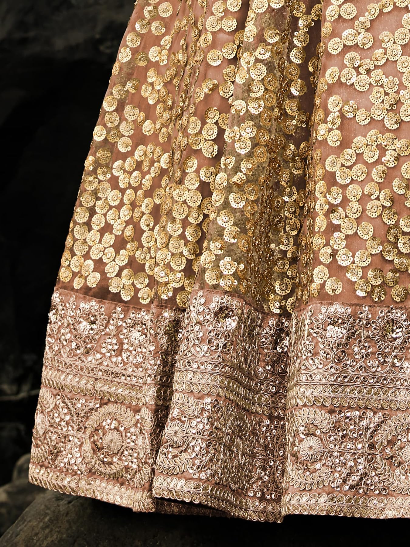 Zeel Clothing Women's Dori & Sequins Embroidered Net Lehenga Choli With Dupatta Salwar Suit Material(3600-Designer-Wedding-Bridal-Latest-New)