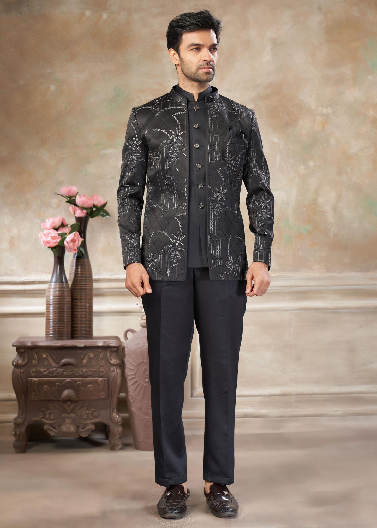 Ethnic Tree - Black Indo-Western Sherwani suit