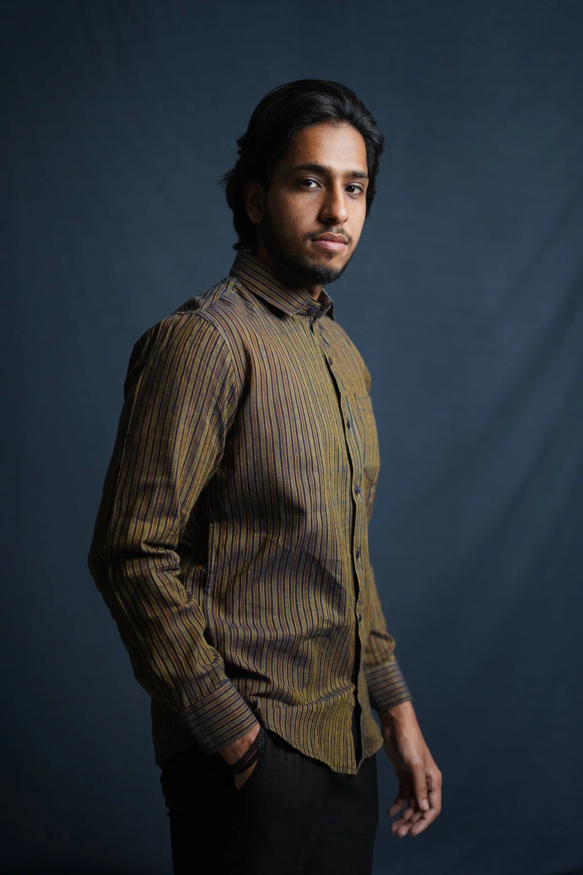 Etehas - Sustainable Cotton Cave stripes Slim Fit Shirt