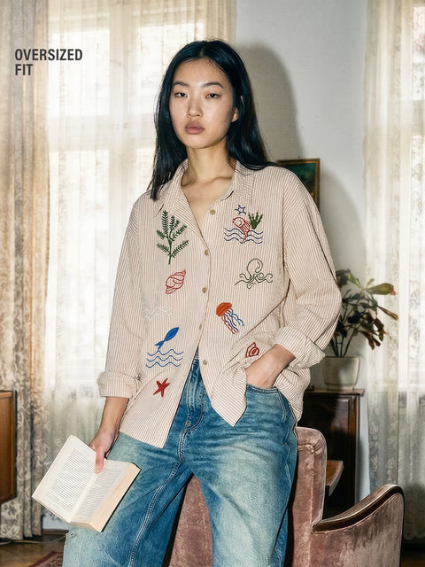 SS-Textured Shirt: Marine