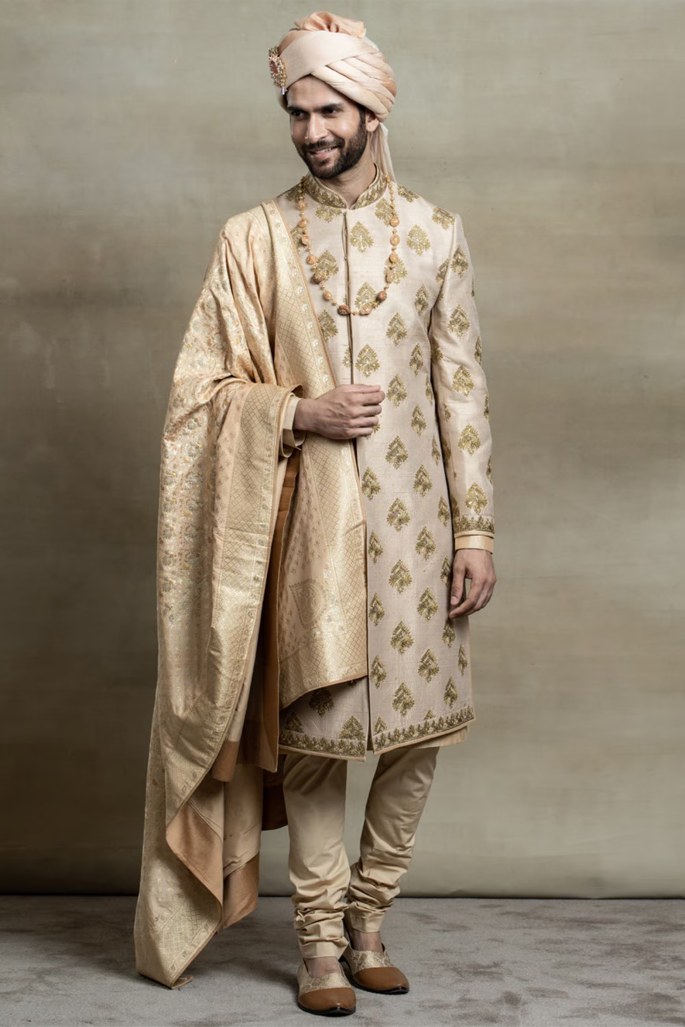 ABFRL-Gold Zardozi Embroidered Sherwani