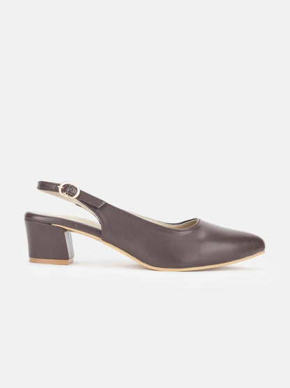Marc Loire Women's Pointed Toe Block Heel Pumps for Office, Party and Formal Occasions