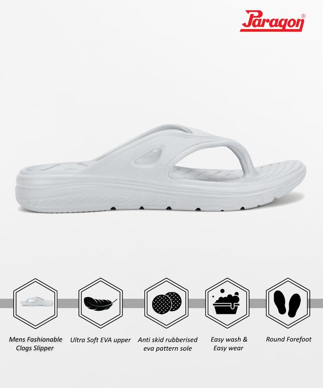 PARAGON K3415G Slippers for Men | Comfortable, Lightweight, Durable Flip Flops with Rubberised EVA Sole | Easy Washable Slip Ons | Ideal for Everyday Use
