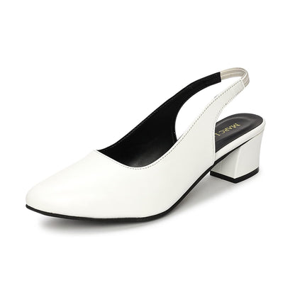 Marc Loire Women's Pointed Toe Block Heel Pumps for Office, Party and Formal Occasions