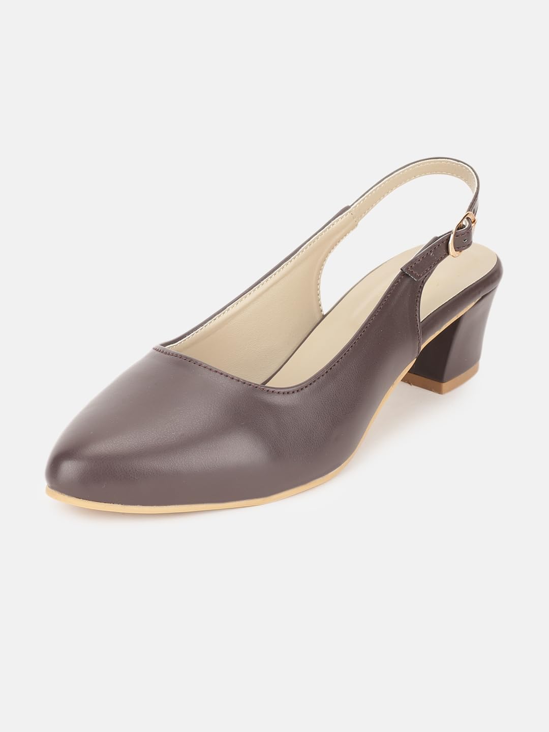 Marc Loire Women's Pointed Toe Block Heel Pumps for Office, Party and Formal Occasions