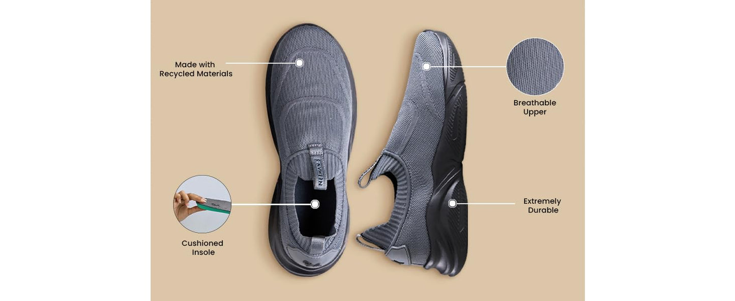Neeman's Sole Max Slip On's for Men | Casual Shoes for Men | Comfortable, Breathable and Flexible | Soft Trendy Stylish Shoes for Men | Walking Running Shoes