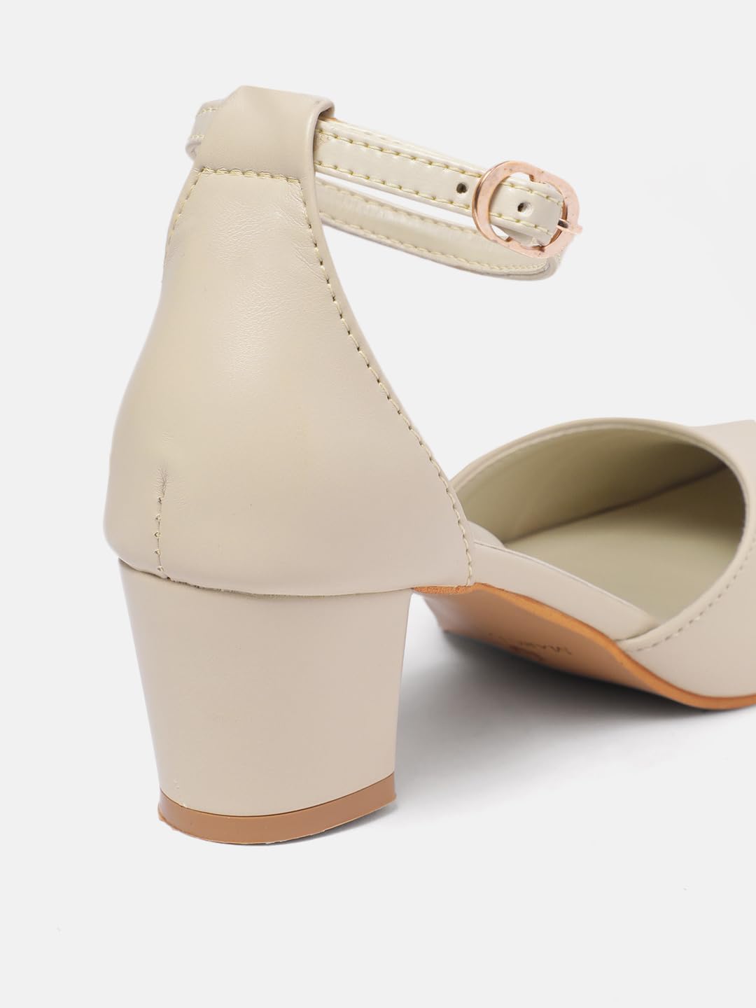 Marc Loire Women’s Pointed Toe Block Heel Fashion Sandals with Buckled Ankle Strap