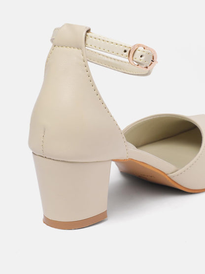 Marc Loire Women’s Pointed Toe Block Heel Fashion Sandals with Buckled Ankle Strap