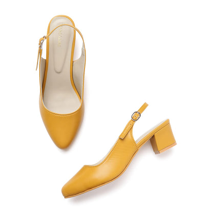 Marc Loire Women's Pointed Toe Block Heel Pumps for Office, Party and Formal Occasions