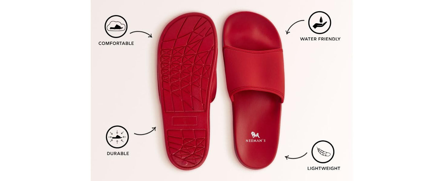 Neeman's Eco Slides for Women | Open Toe Indoor Outdoor Slippers for Girls | Natural Rubber and Recycled Materials| Anti Skid and Durable | Lightweight and Comfort Flip Flops