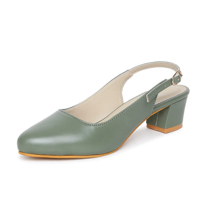 Marc Loire Women's Pointed Toe Block Heel Pumps for Office, Party and Formal Occasions