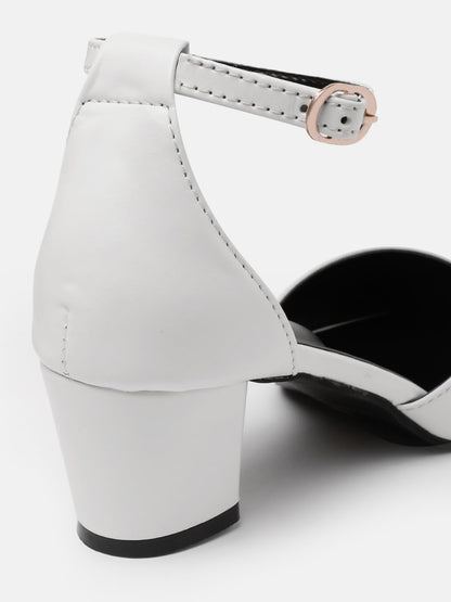 Marc Loire Women’s Pointed Toe Block Heel Fashion Sandals with Buckled Ankle Strap