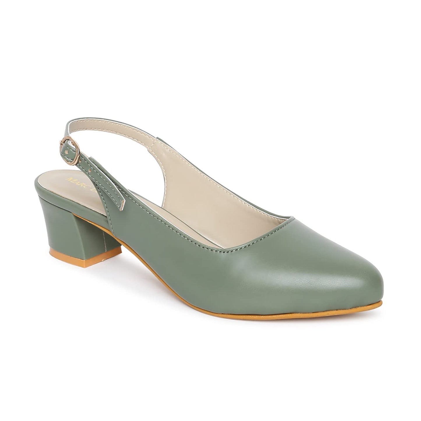 Marc Loire Women's Pointed Toe Block Heel Pumps for Office, Party and Formal Occasions