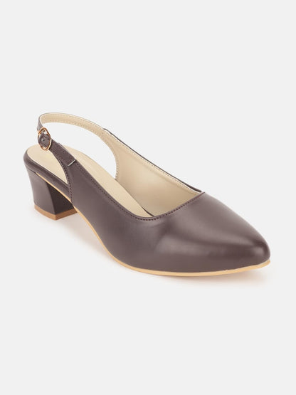 Marc Loire Women's Pointed Toe Block Heel Pumps for Office, Party and Formal Occasions