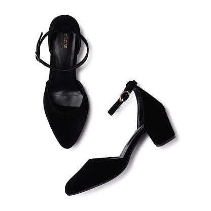 Marc Loire Women’s Pointed Toe Block Heel Fashion Sandals with Buckled Ankle Strap