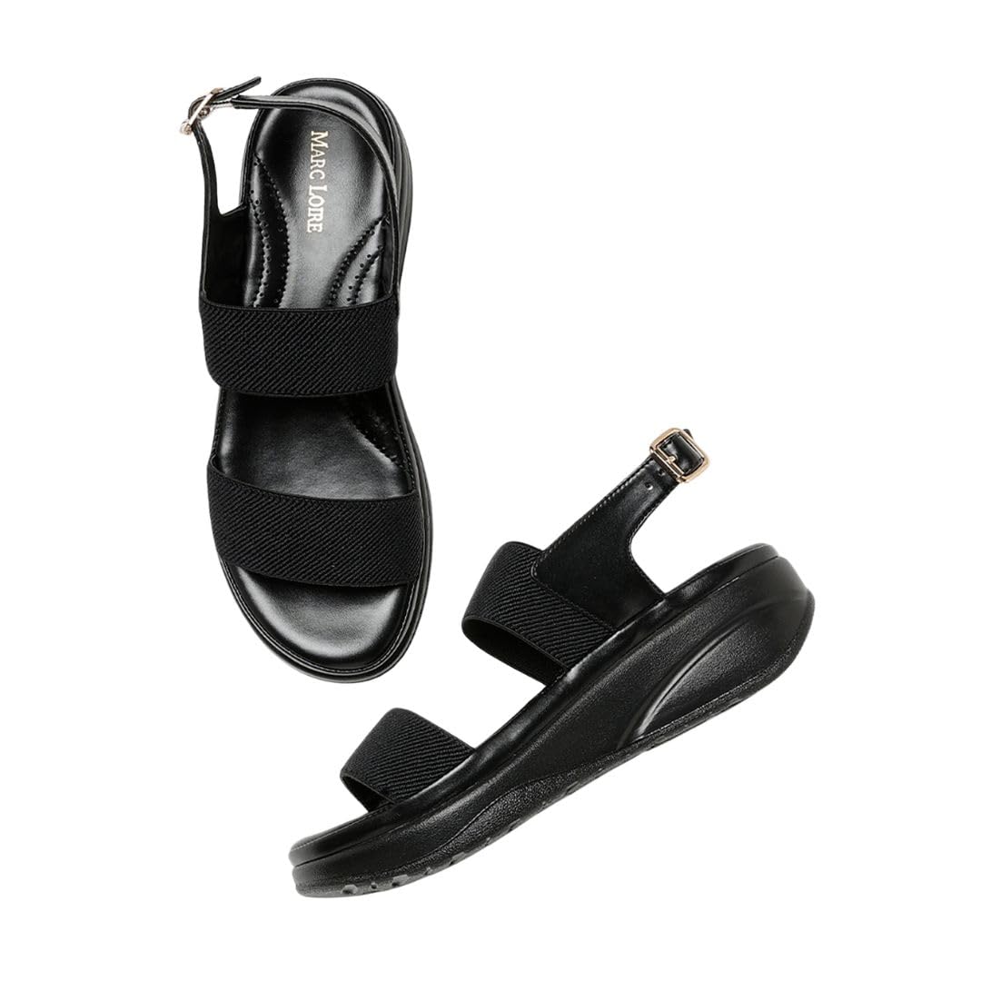 Marc Loire Women Smart Casual Platform Heel Fashion Sandal With Adjustable Strap