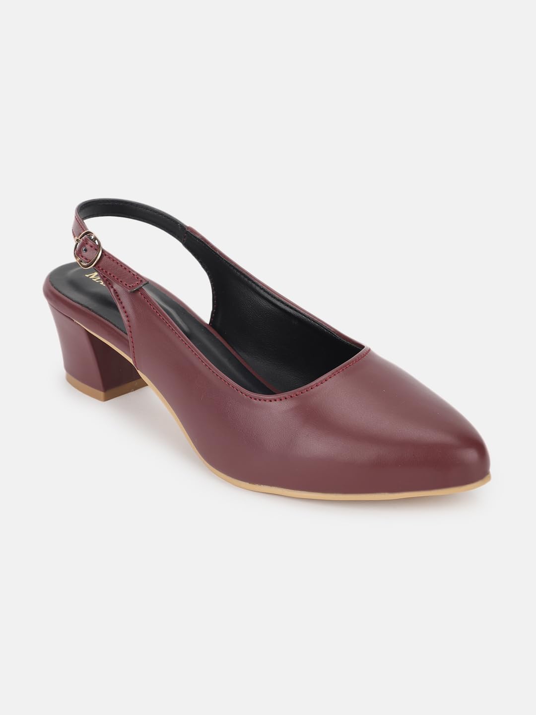 Marc Loire Women's Pointed Toe Block Heel Pumps for Office, Party and Formal Occasions