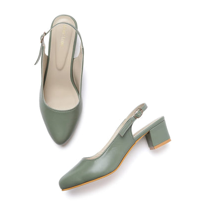 Marc Loire Women's Pointed Toe Block Heel Pumps for Office, Party and Formal Occasions