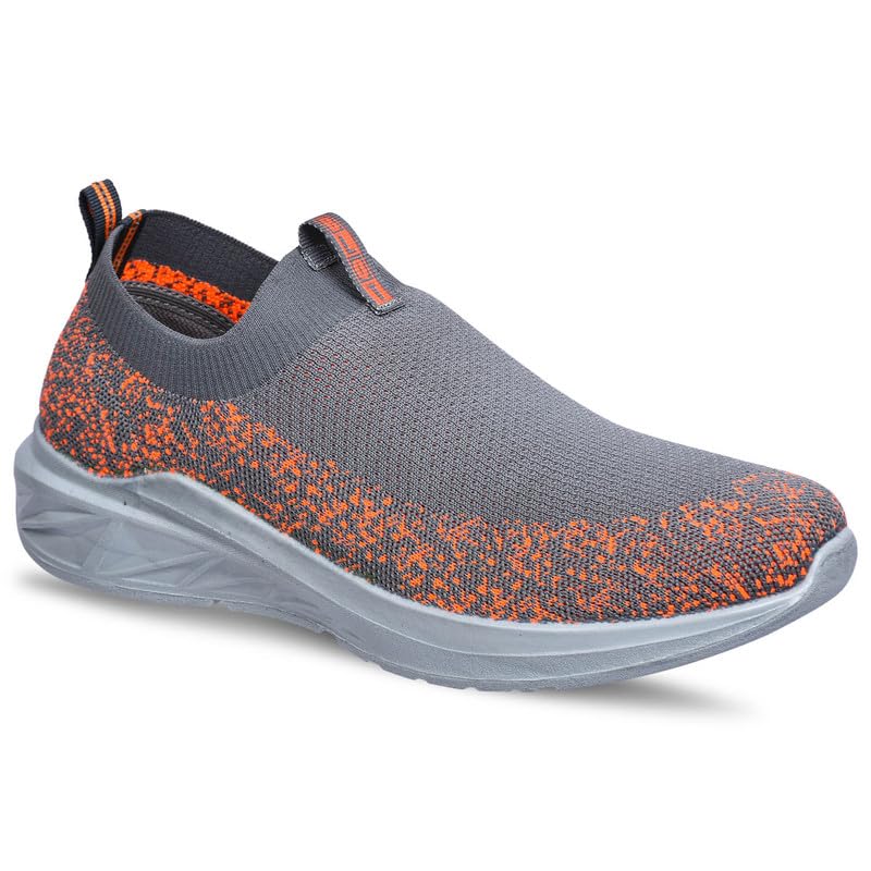 PARAGON PUK3504GS Walking Shoes for Men |Breathable Knitted Sports Shoes with Stylish Design, Comfortable Cushioned Insole, Ankle Elastic for Good Fitting | Ideal for Everyday Use