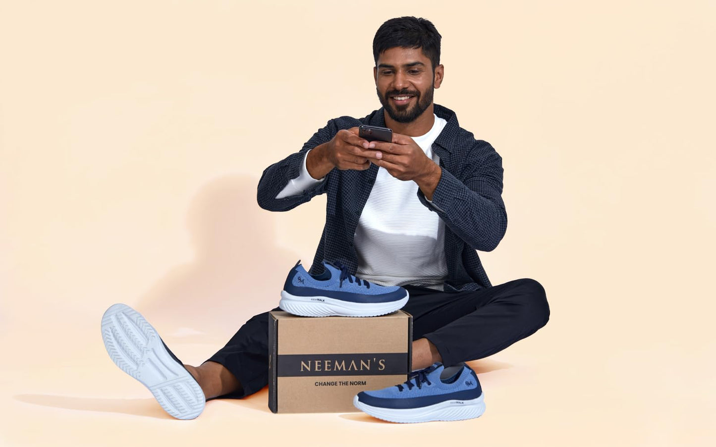 Neeman's Ease Walk Sneakers for Men | Lace - Ups Casual Shoes for Men | Walkers, Walking Shoes | Trendy Stylish Comfortable Shoes | Flexible, Breathable Lightweight Shoes for Men