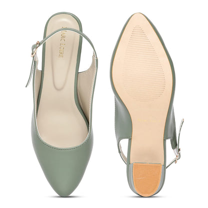 Marc Loire Women's Pointed Toe Block Heel Pumps for Office, Party and Formal Occasions