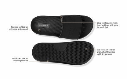 Neeman's De-stress Slides for Men | Cushioned & Comfortable Flip Flops for Men | everyday Comfort, Lightweight and Flexible