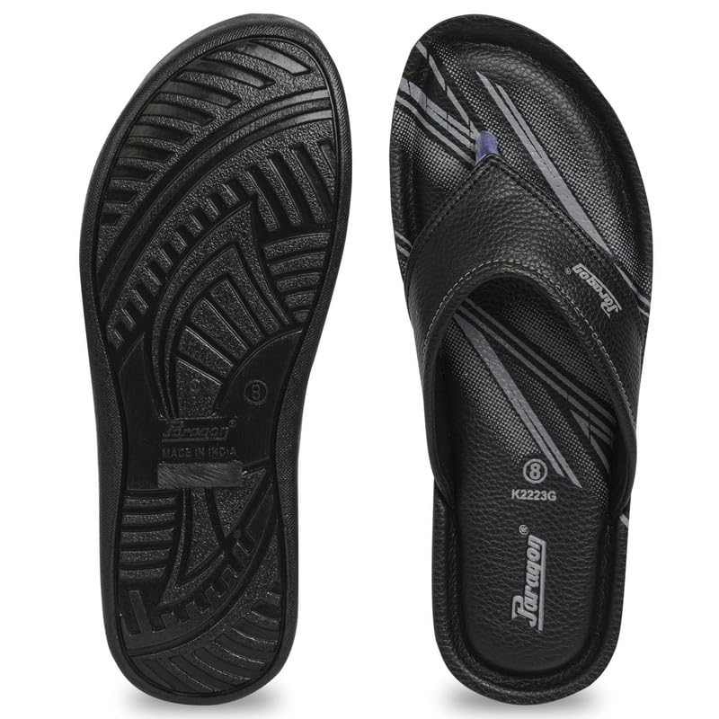 PARAGON PUK2223G Slippers for Men | Comfortable, Breathable & Durable Sandals with Soft Cushioned Footbed | Easy Wear Slip On | Ideal for Outdoor Use