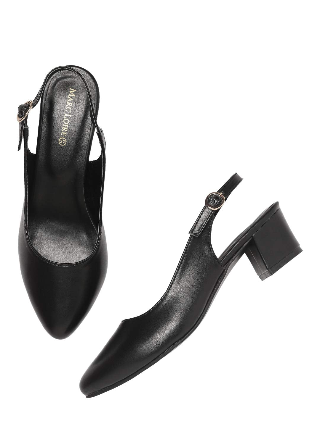 Marc Loire Women's Pointed Toe Block Heel Pumps for Office, Party and Formal Occasions