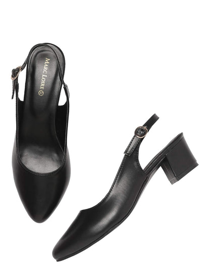 Marc Loire Women's Pointed Toe Block Heel Pumps for Office, Party and Formal Occasions