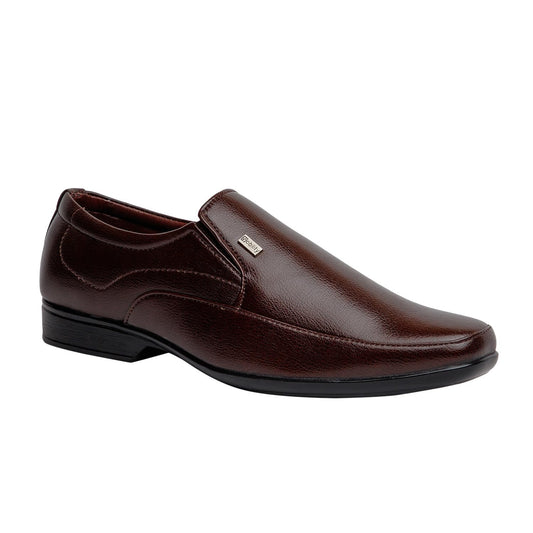 NOBILITY Faux Leather Black Formal Slip On Shoes for Men || Comfortable Walking || Classic Design || Breathable || Slip Resistant |