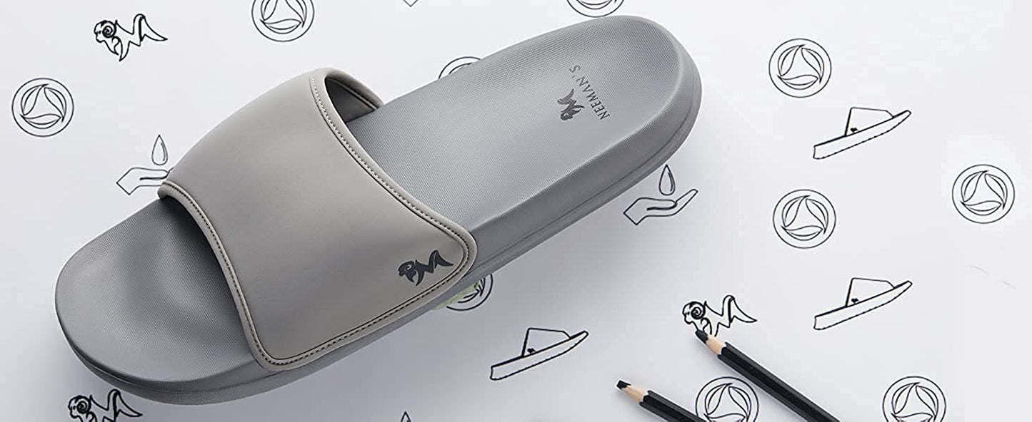 Neeman's Eco Slides for Women | Open Toe Indoor Outdoor Slippers for Girls | Natural Rubber and Recycled Materials| Anti Skid and Durable | Lightweight and Comfort Flip Flops