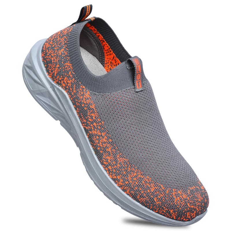 PARAGON PUK3504GS Walking Shoes for Men |Breathable Knitted Sports Shoes with Stylish Design, Comfortable Cushioned Insole, Ankle Elastic for Good Fitting | Ideal for Everyday Use