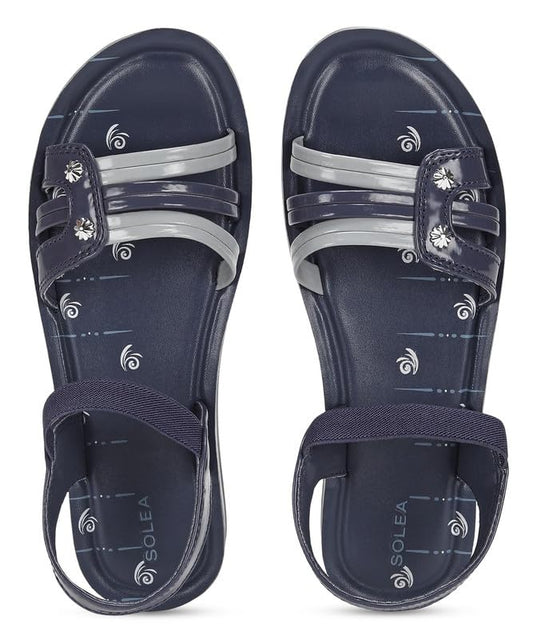 PARAGON K7015L Women's Sandals | Stylish Slip-on Easywear Leather Flats with Cushioned Soles | Trendy Comfortable Lightweight & Durable for Outdoor Use