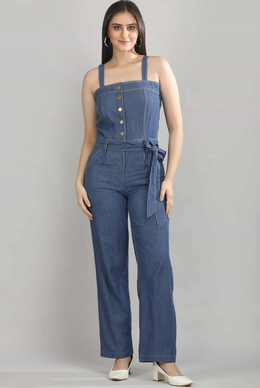 GuiltAndClass - CAUGHT IN DENIM JUMPSUIT - DARK BLUE
