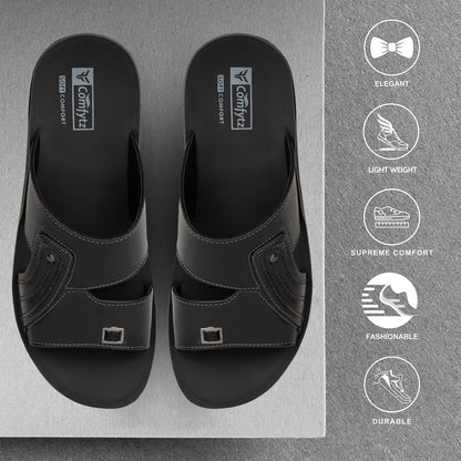 RF COMFYTZ Men's Open Toe Slip-on Sandal | Ultra Soft Memory Cushion Chappal | Flip-Flop for Outdoor/Festive Ethnic Wear | Comfortable Footbed & Slip Resistant | Perfect for Kurta, Lungis, Weddings & Casual Use