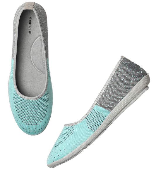 Marc Loire Women's Lightweight Athleisure Knitted Active Wear Slip-On Ballerina Casual Shoes for Daily Walking
