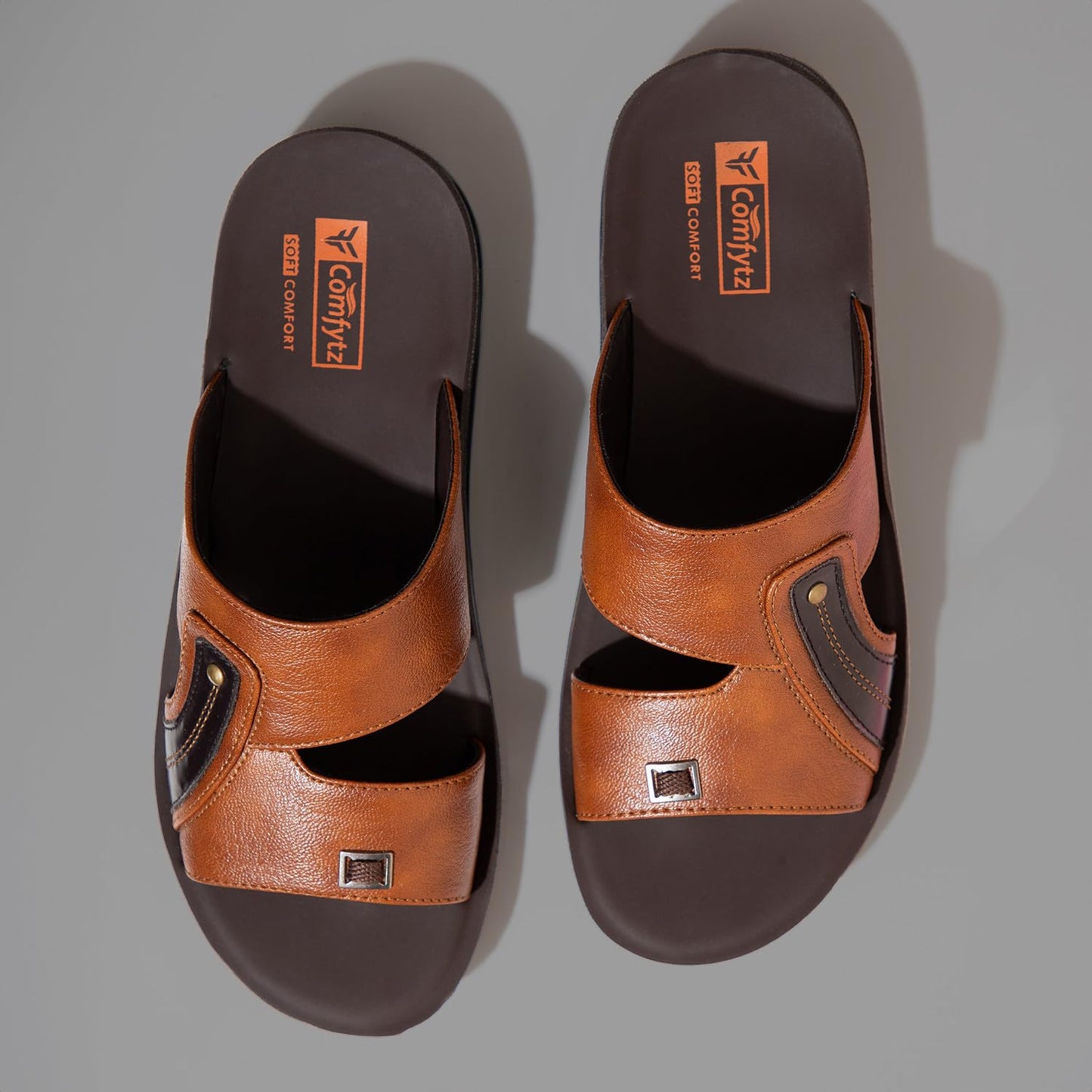 RF COMFYTZ Men's Open Toe Slip-on Sandal | Ultra Soft Memory Cushion Chappal | Flip-Flop for Outdoor/Festive Ethnic Wear | Comfortable Footbed & Slip Resistant | Perfect for Kurta, Lungis, Weddings & Casual Use